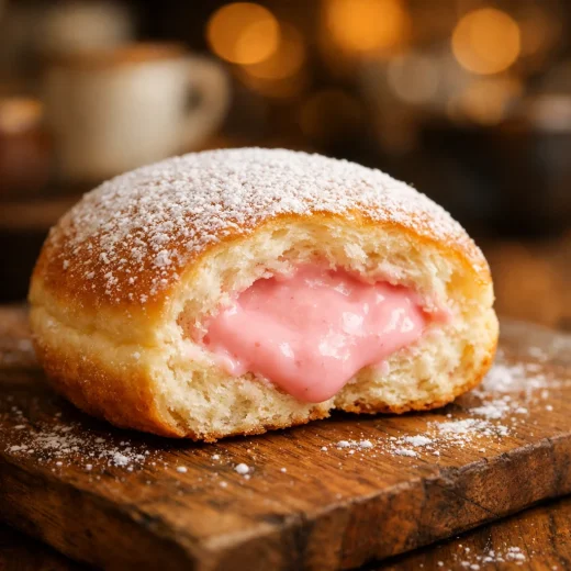 Пончик с клубникой